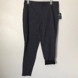 ♠️ Black with white pattern super stretchy dress pants SzL NWT